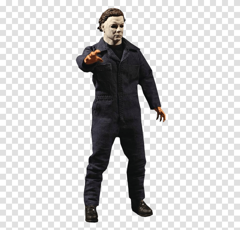 Michael Myers Action Figure Mezco One 12 Halloween, Clothing, Apparel, Overcoat, Person Transparent Png