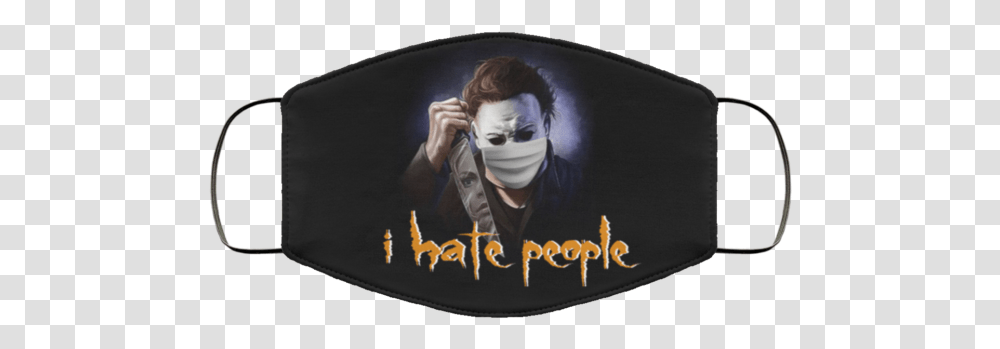 Michael Myers I Hate People Face Mask Michael Myers Face Mask, Person, Text, Label, Wasp Transparent Png