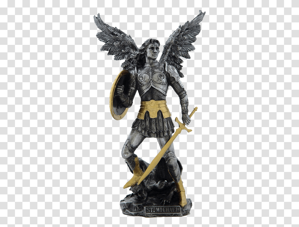 Michael Statue Archangels Figurines, Person, Human, Armor, Knight Transparent Png
