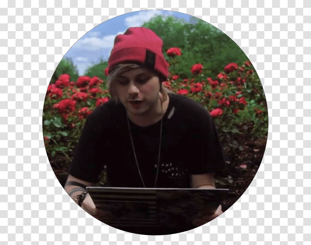 Michaelclifford Red 5sos Michael Clifford 5secondsofsummer Knit Cap, Person, Plant, Hat Transparent Png