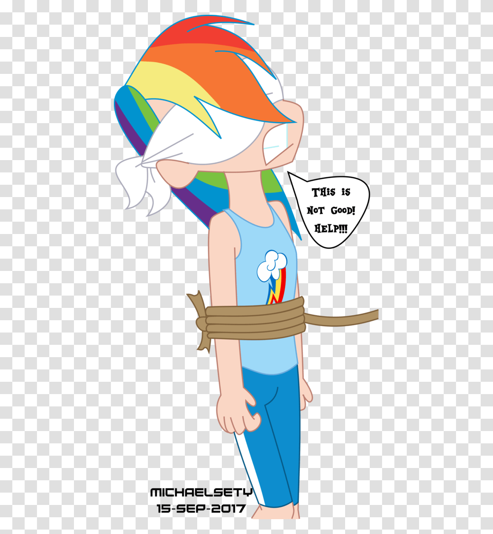 Michaelsety Blindfold Bondage Daring Done Dialogue Tied Up Rainbow Dash, Apparel, Helmet, Costume Transparent Png