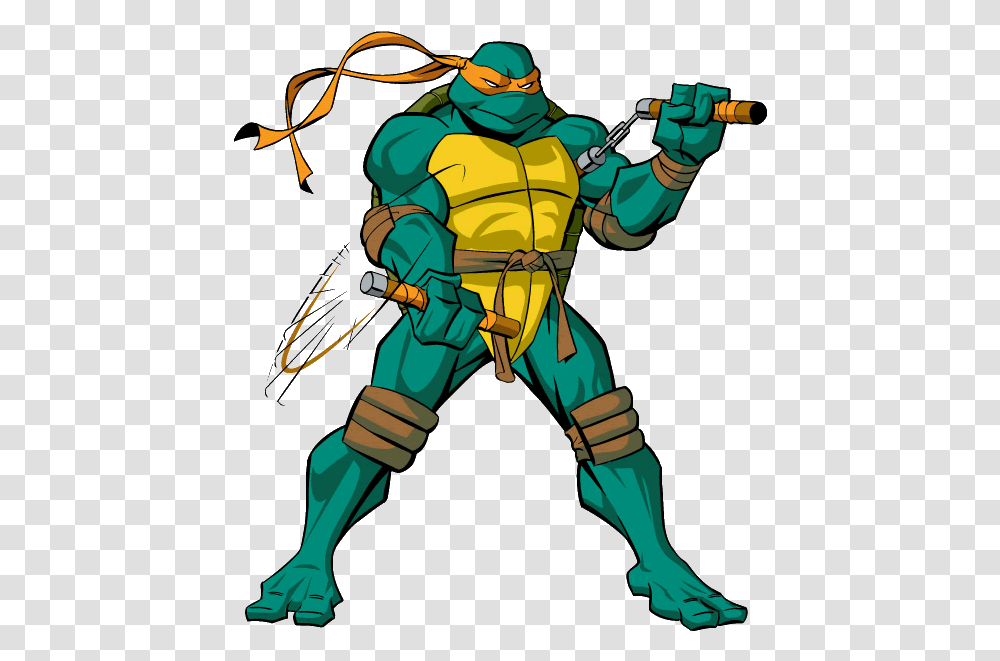 Michelangelo Ninja Turtle Weapon Clipart Download Teenage Mutant Ninja Turtles Michelangelo, Person, Hand, Knight Transparent Png