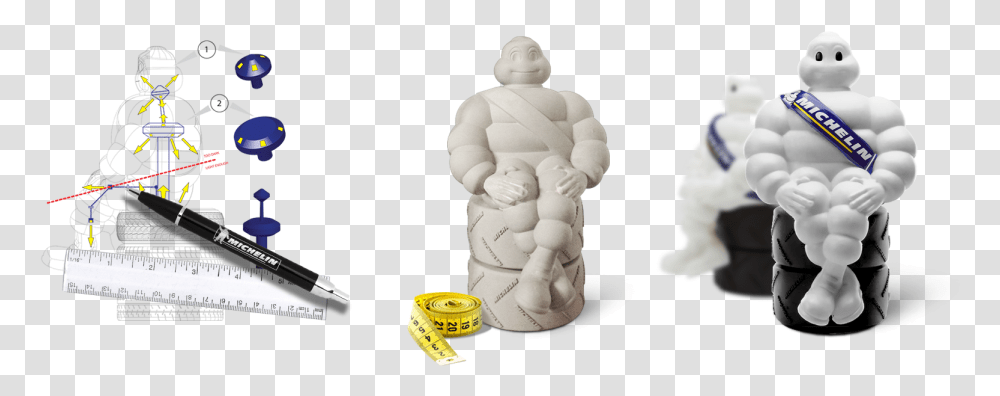 Michelin Man Design Process Figurine, Person, Human, Snowman, Winter Transparent Png
