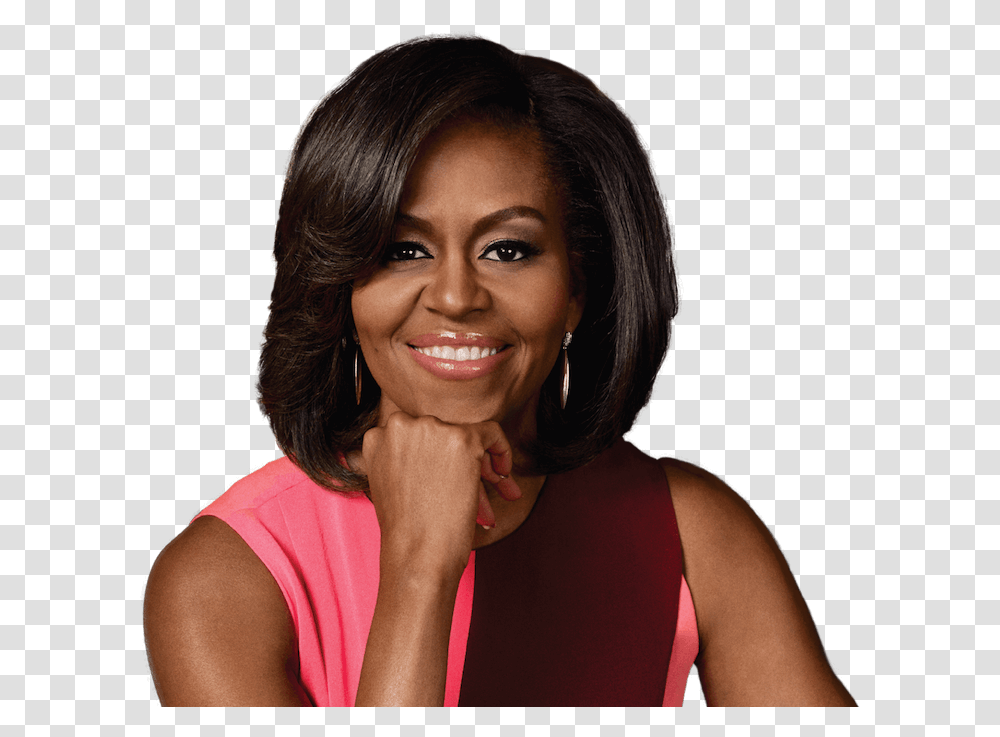 Michelle Obama Face Michelle Obama White Background, Person, Human, Female, Portrait Transparent Png