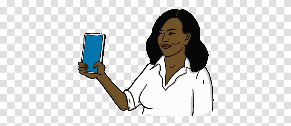 Michelle Obama First Lady Gif Phone Banking Gif, Person, Reading, Face, Scissors Transparent Png
