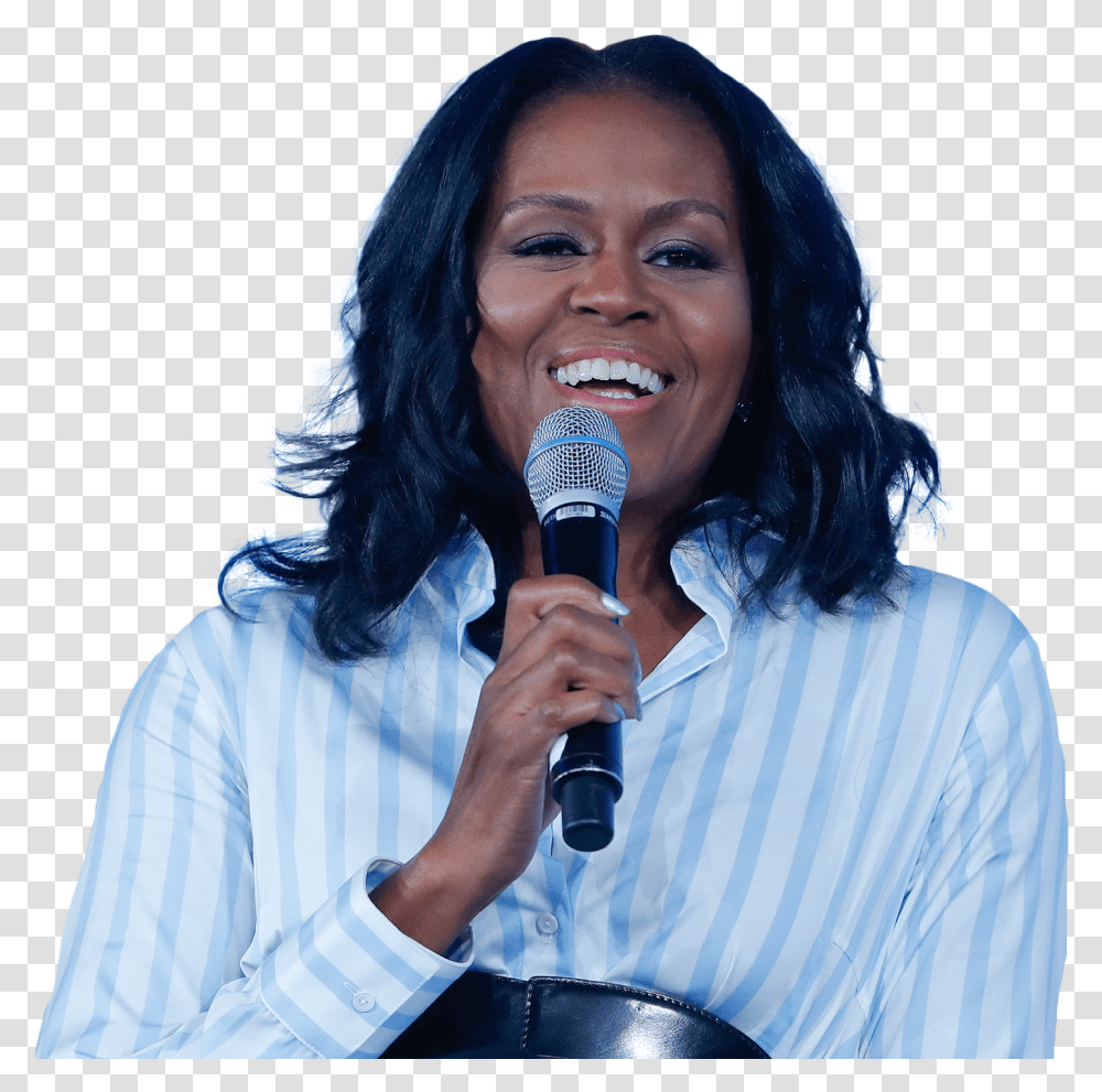Michelle Obama, Microphone, Electrical Device, Person Transparent Png