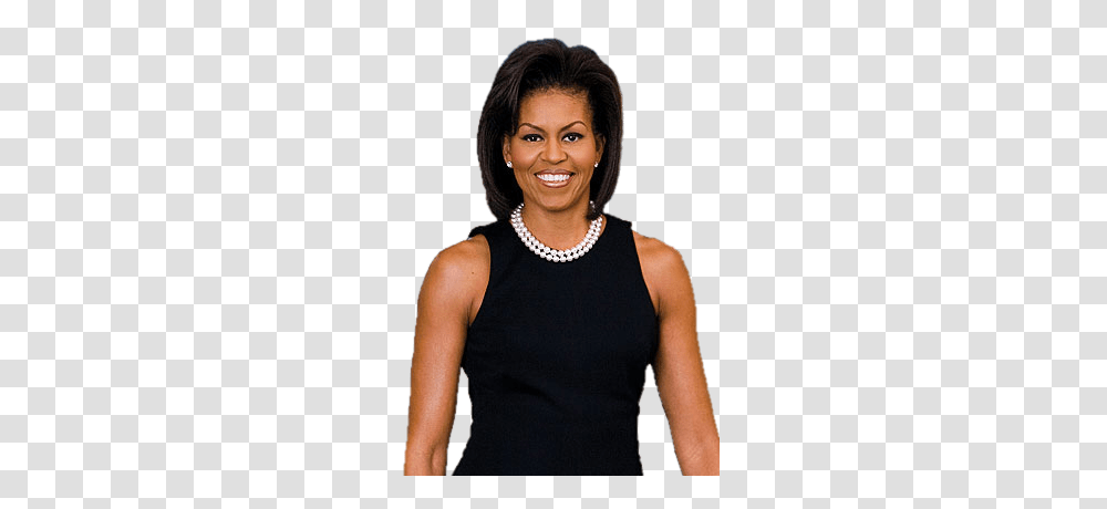 Michelle Obama Wearing Pearl Neckless, Person, Face, Female Transparent Png