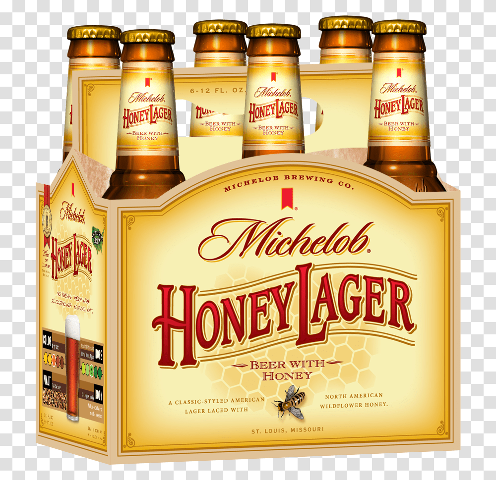 Michelob Honey Lager, Liquor, Alcohol, Beverage, Drink Transparent Png