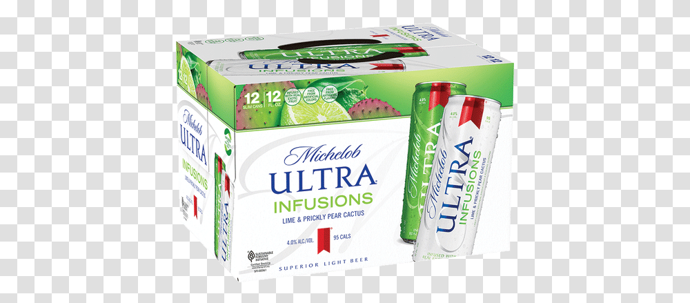 Michelob Ultra Infusions Lime And Prickly Pear Cactus, Plant, Box, Beverage, Drink Transparent Png