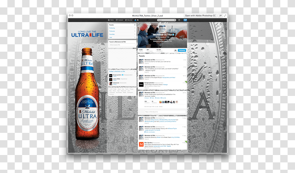 Michelob Ultra Social Michelob Ultra, Person, Human, Beer, Alcohol Transparent Png