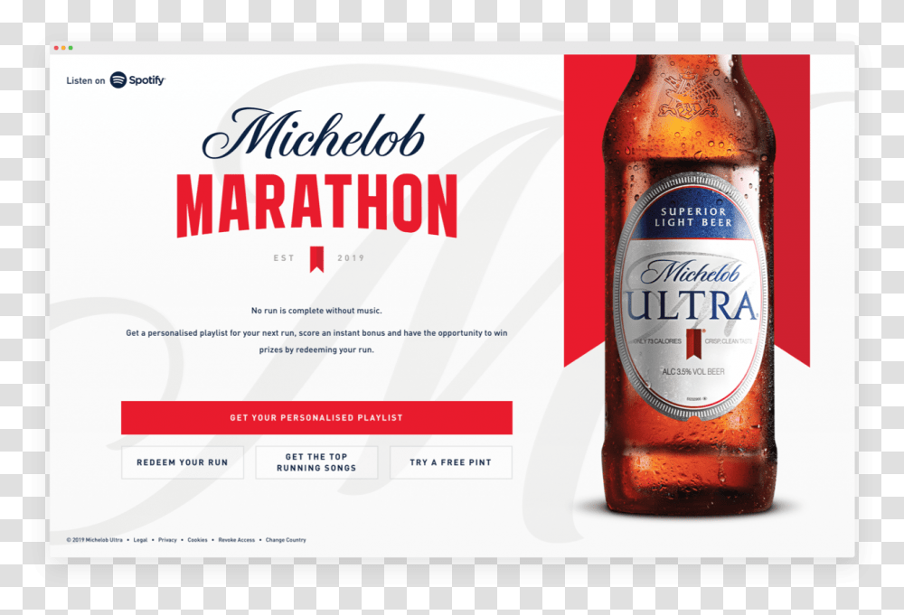 Michelob Ultra Spotify, Beer, Alcohol, Beverage, Drink Transparent Png