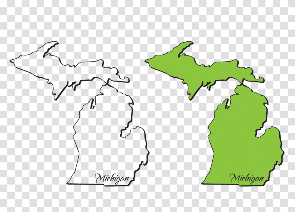 Michigan Mitten State Outlines Vectors, Plot, Diagram, Animal Transparent Png
