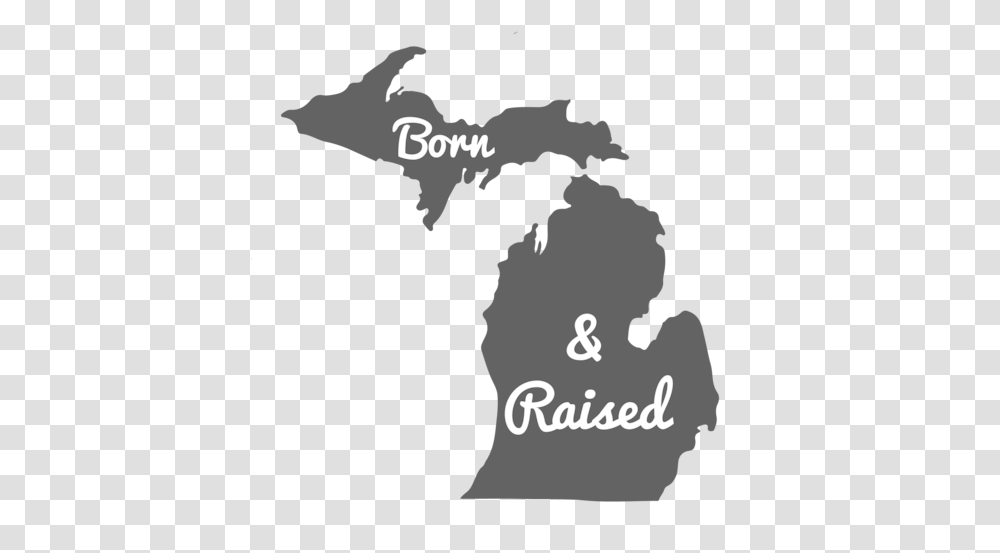 Michigan State Pride Born And Raised Michigan Tshirt Michigan Black And White, Mammal, Animal, Bat, Wildlife Transparent Png