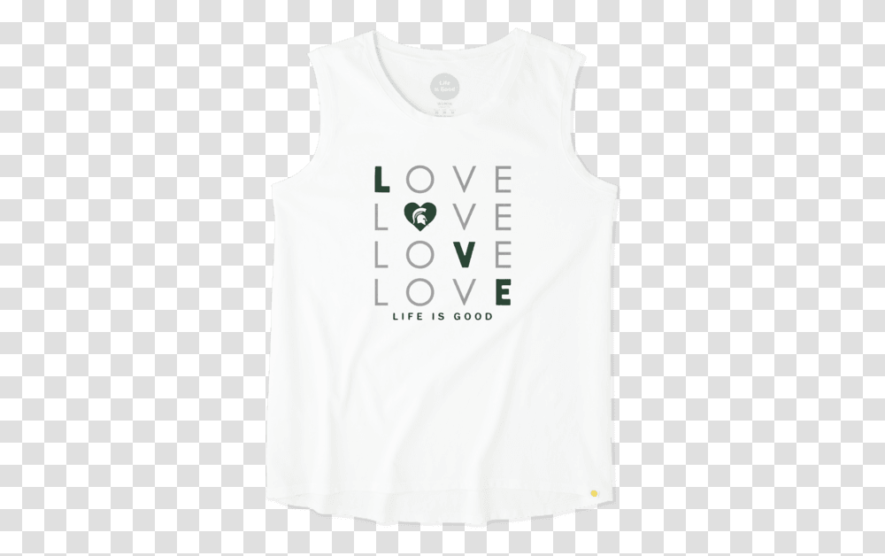 Michigan State Spartans Love Stack Sleeveless Tee Sleeveless, Clothing, Apparel, Undershirt, Tank Top Transparent Png