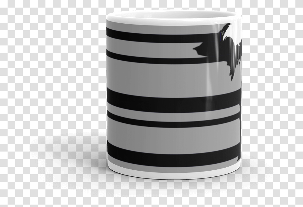 Michigan With Black Stripes Mug Cylinder, Coffee Cup, Milk, Beverage, Drink Transparent Png