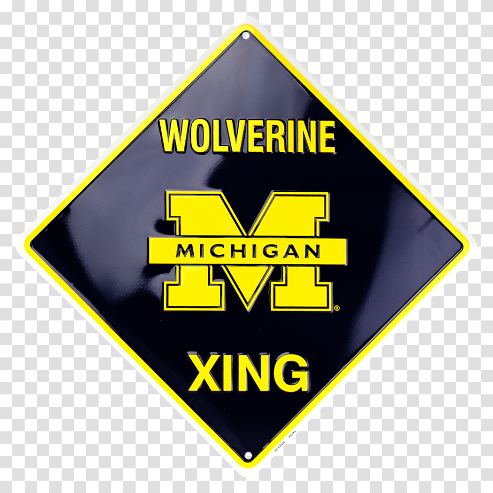 Michigan Wolverine Xing Sign, Label, Logo Transparent Png