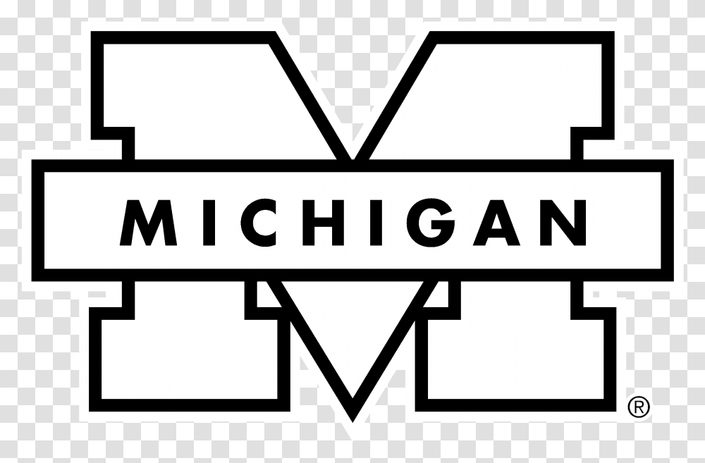 Michigan Wolverines Logo Michigan Wolverines Logo Black And White, Label, Triangle Transparent Png