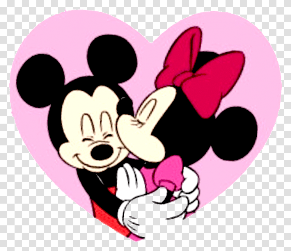 Mick & Minn Pink Heart Minnie Mouse Cartoon Happy Valentines Day Mickey, Graphics Transparent Png