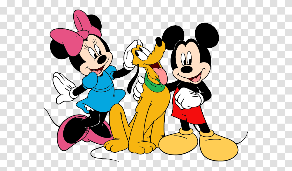 Mickey And Minnie And Pluto, Family, Drawing Transparent Png