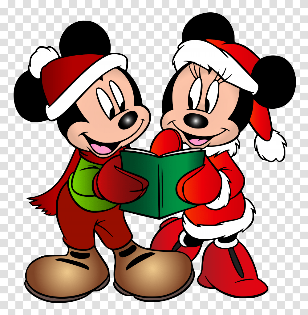 Mickey And Minnie Christmas Clipart, Person, Human, Elf, Advertisement Transparent Png