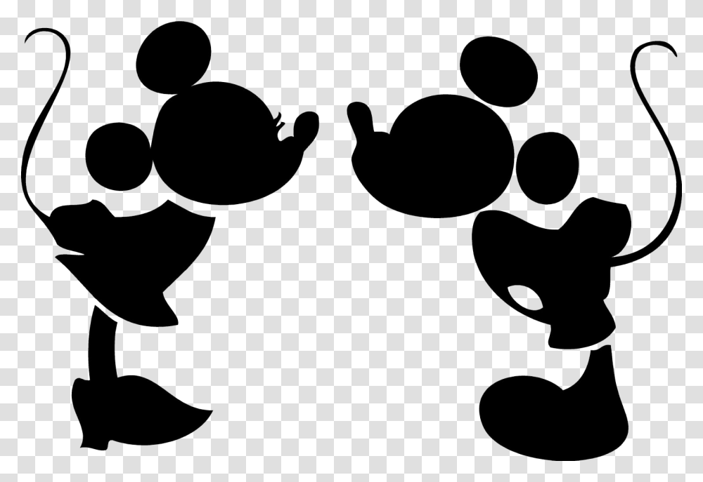 Mickey And Minnie Free Images Escp, Number, Silhouette Transparent Png