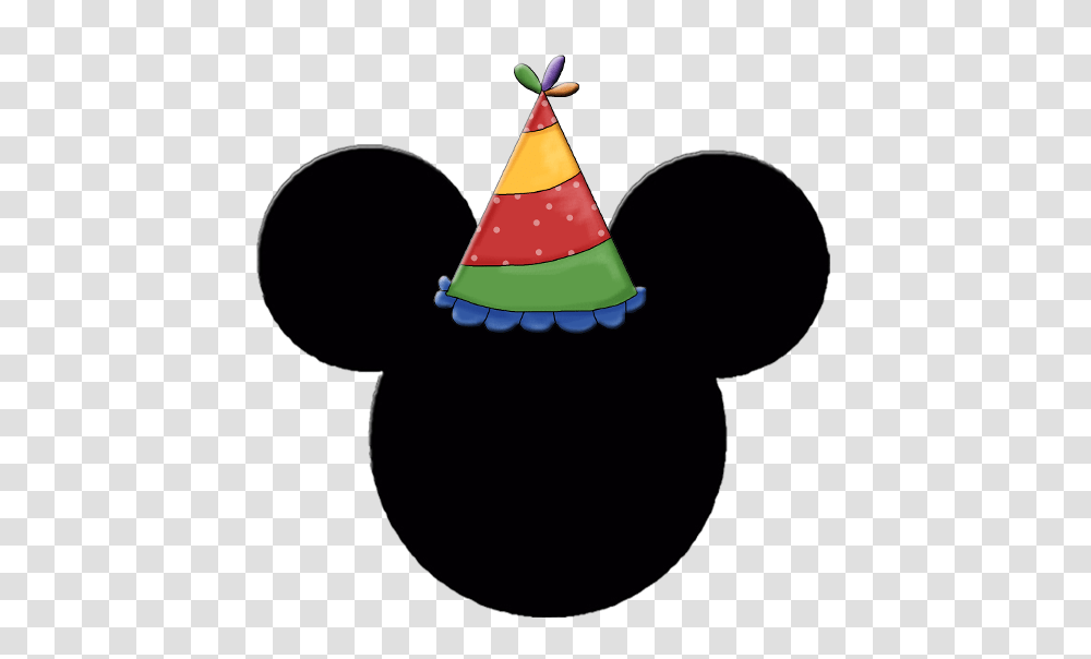 Mickey And Minnie Heads With Party Hats Mickey Mouse Birthday Clipart, Clothing, Apparel, Sombrero, Cone Transparent Png