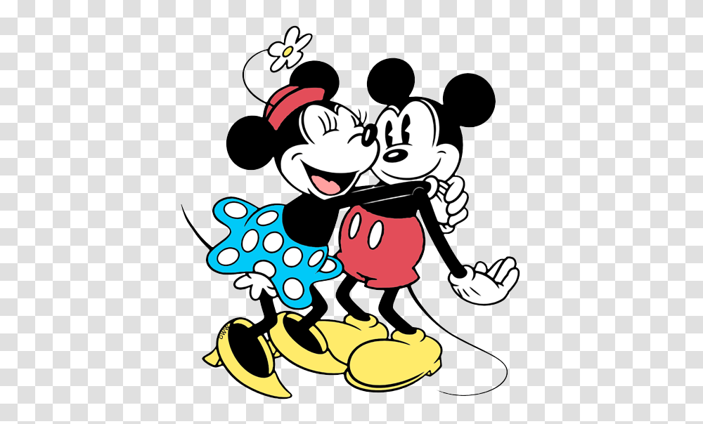 Mickey And Minnie Hugging Classic Mickey Mouse And Friends Clip, Stencil, Label, Performer Transparent Png