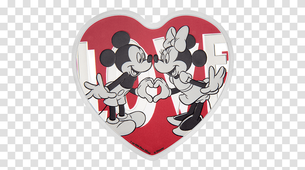 Mickey And Minnie Inside A Heart, Armor, Rug, Shield Transparent Png