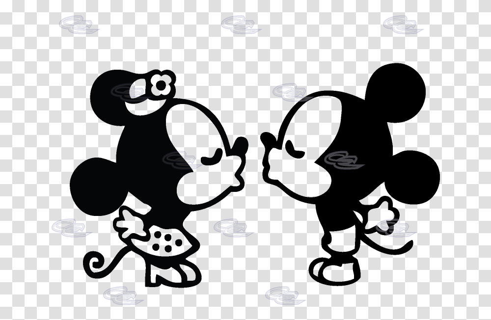 Mickey And Minnie Mouse Silhouette Cute Mickey Mouse And Minnie Mouse, Alphabet, Bubble Transparent Png