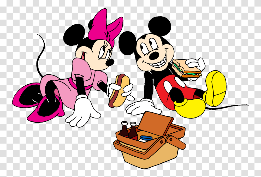 Mickey And Minnie On A Picnic By Lionkingrulez On Clipart Mickey And Minnie Picnic, Performer, Elf, Magician Transparent Png