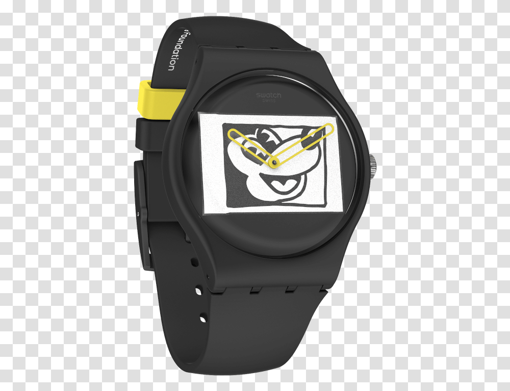 Mickey Blanc Sur Noir Suoz337 Swatch United States In Swatch New Gent, Wristwatch, Digital Watch, Harness Transparent Png