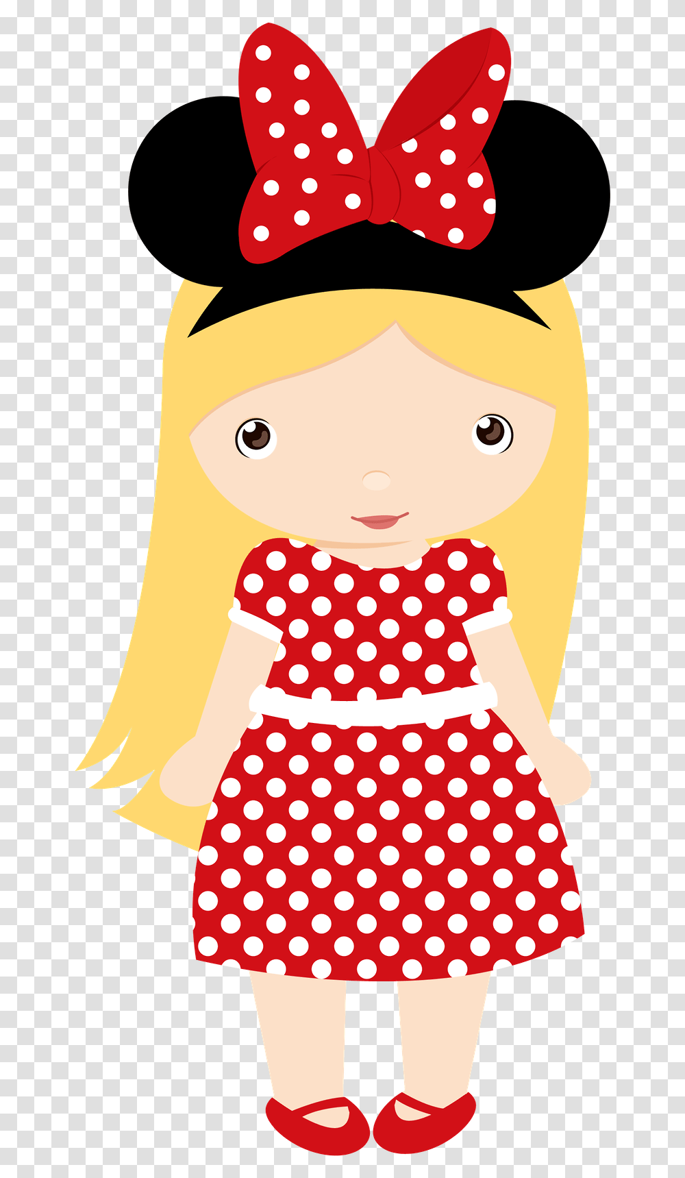 Mickey Craft Disney Clipart Minnie Mouse Pink Minnie Clipart Mickey Mouse Girl, Texture, Polka Dot, Doll, Toy Transparent Png