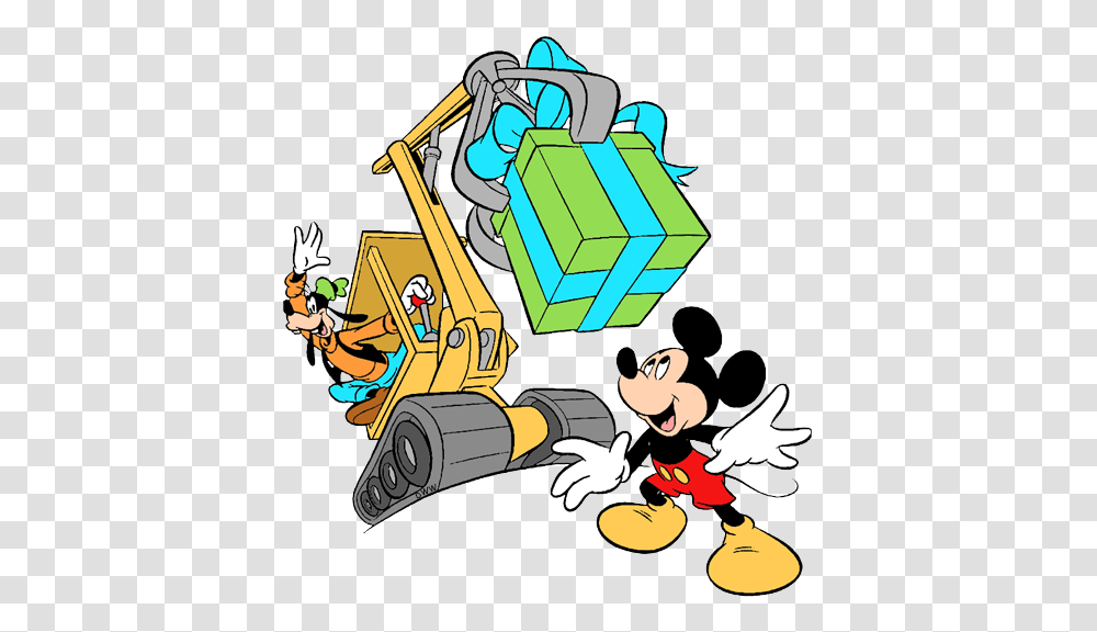 Mickey Donald And Goofy Clip Art Disney Clip Art Galore, Bulldozer, Tractor, Vehicle, Transportation Transparent Png