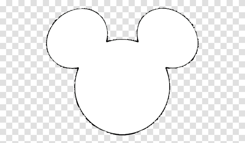 Mickey Ears Clipart White, Stencil, Silhouette Transparent Png