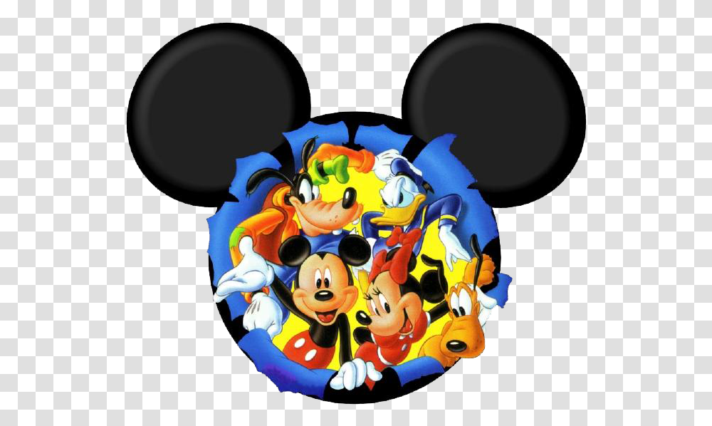 Mickey Ears With Characters, Pac Man, Pillow Transparent Png