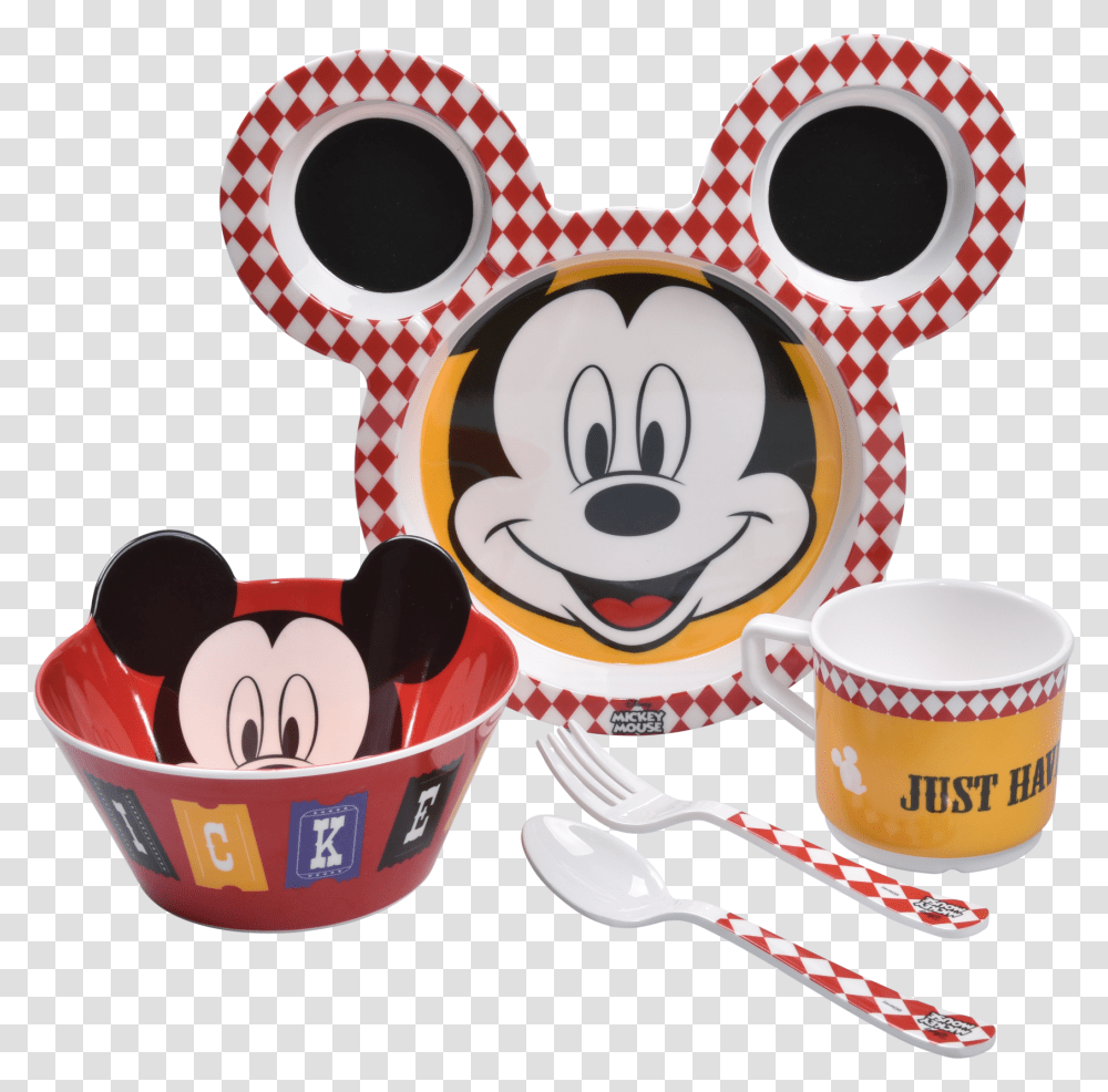 Mickey Face Set 5 Pcs, Bowl, Cutlery, Spoon, Meal Transparent Png