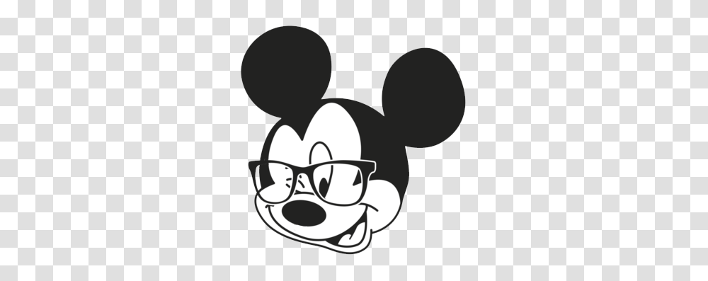 Mickey Face Wglasses Clipart Illustrations Pics I Like, Label, Stencil, Drawing Transparent Png