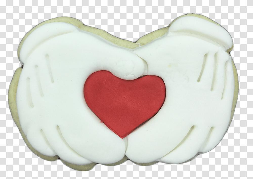 Mickey Hands With Hearts Cookies Heart, Icing, Cream, Cake, Dessert Transparent Png