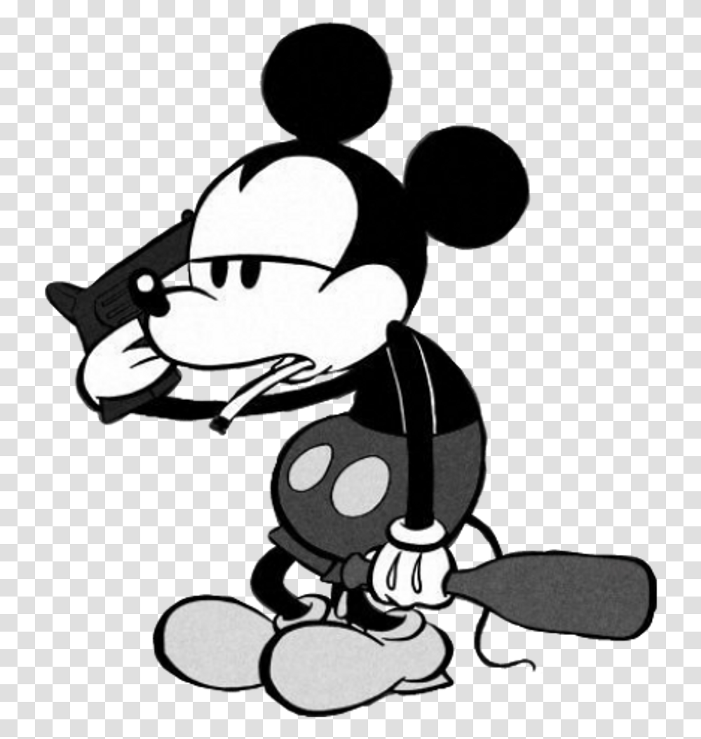 Mickey Mickeymouse Blackandwhite Mouse Cartoon Cartoons Mickey Mouse Drinking Smoking, Stencil, Label, Hand Transparent Png