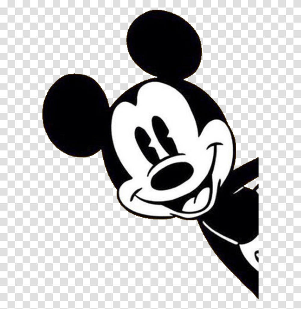 Mickey Mickeymouse Blackandwhite Mouse Cartoon Cartoons Mickey Mouse Peeking, Stencil, Label, Pirate Transparent Png