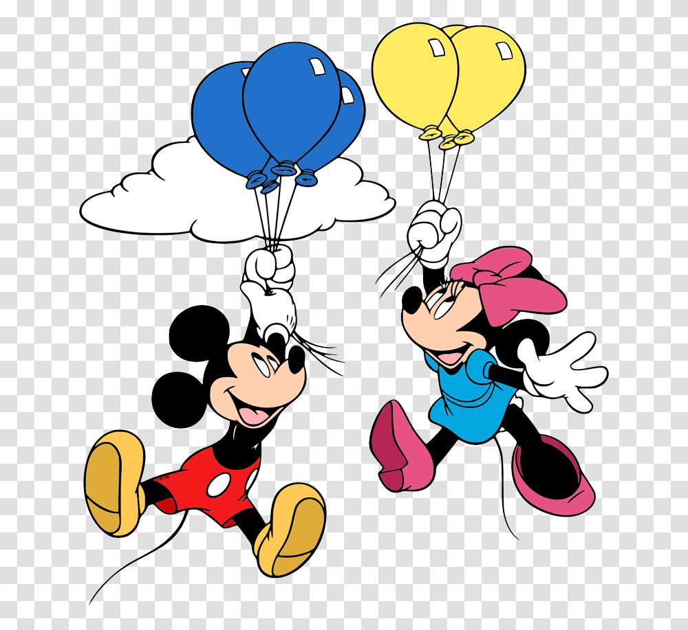 Mickey Minnie Floating Balloons, Drawing Transparent Png