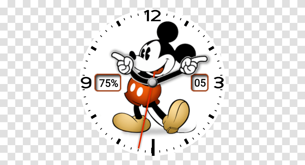 Mickey Mouse, Analog Clock, Number Transparent Png
