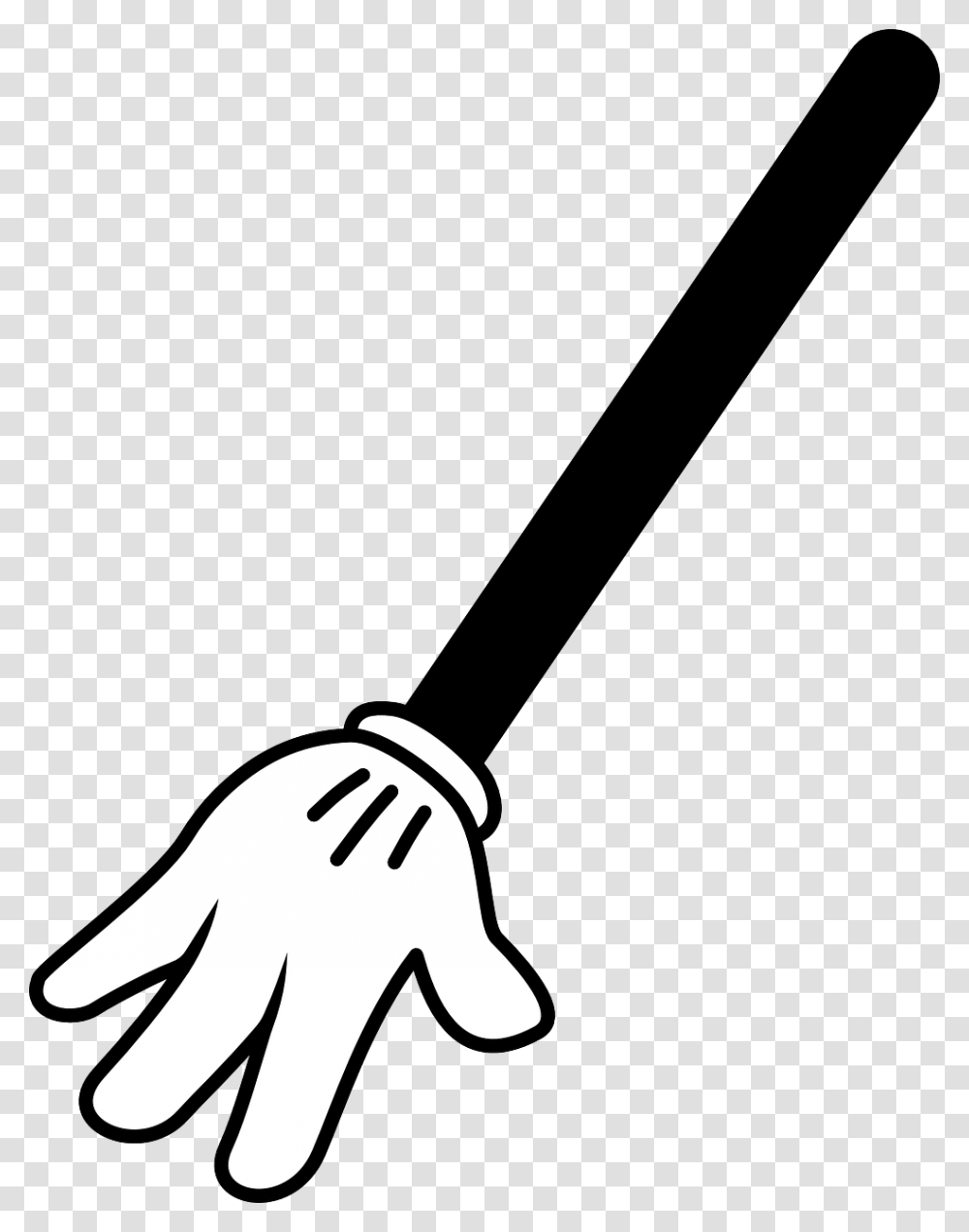 Mickey Mouse Arm, Hammer, Tool, Broom, Stencil Transparent Png