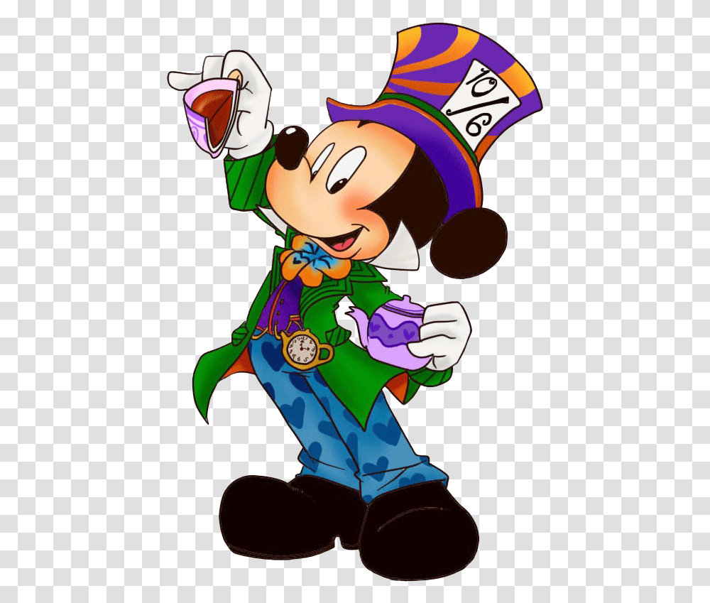 Mickey Mouse As Mad Hatter, Elf, Person, Performer Transparent Png