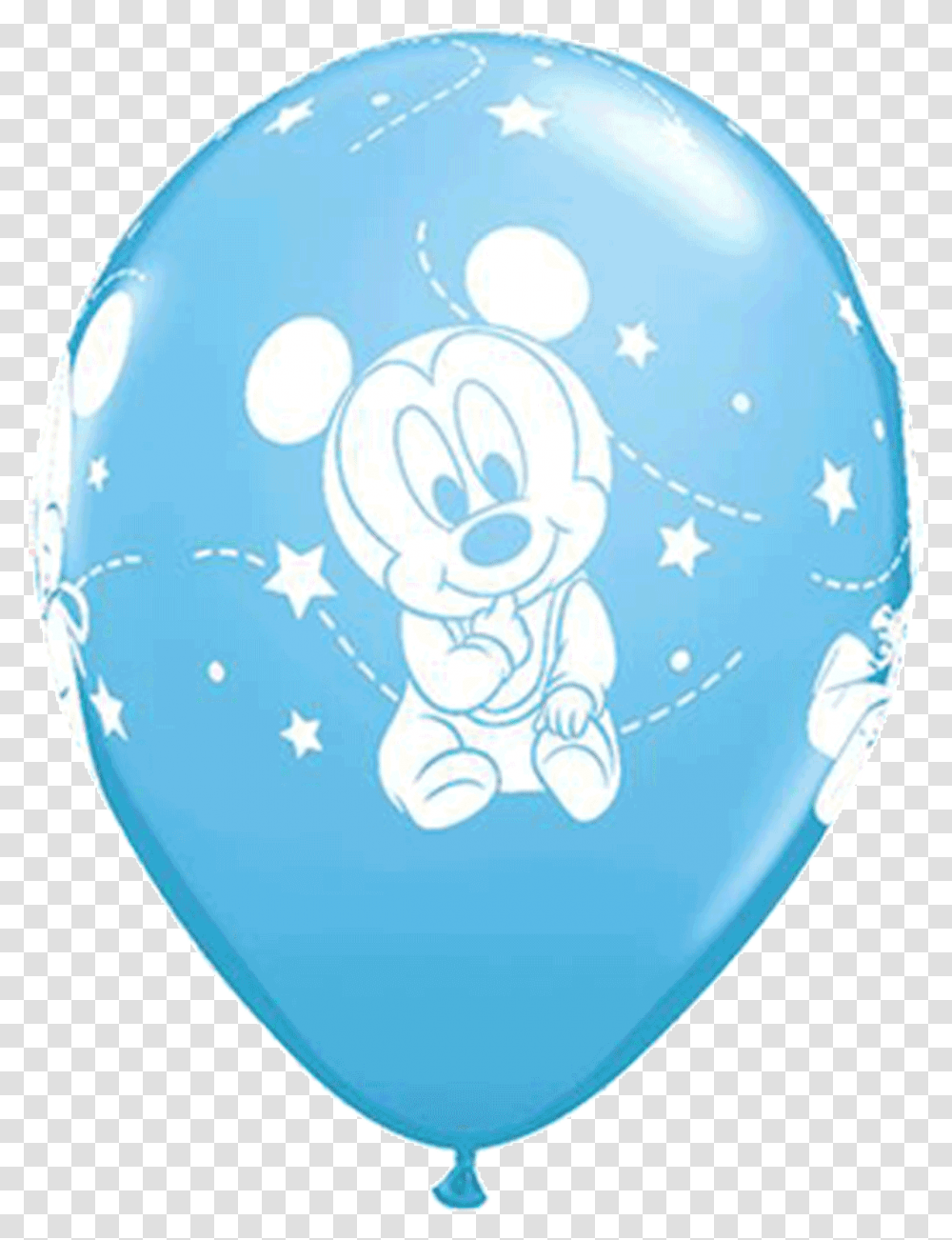 Mickey Mouse Baby Stars Pale Blue Baby Mickey Mouse Ballon, Balloon, Sphere Transparent Png