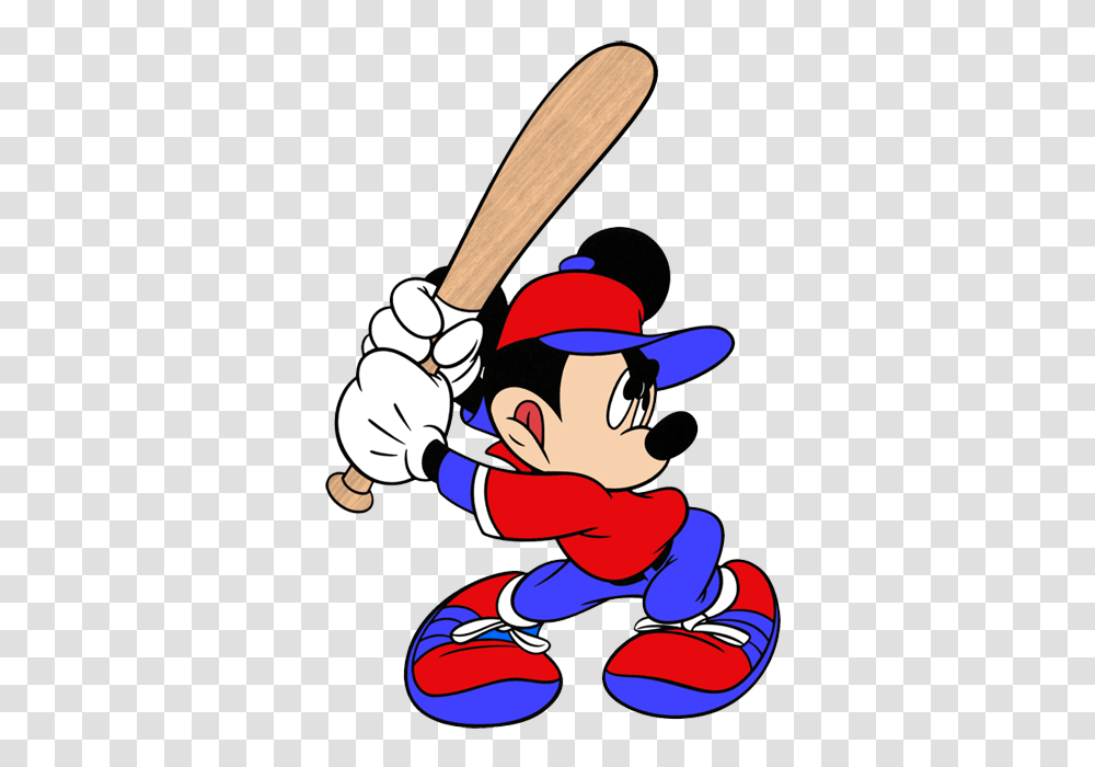 Mickey Mouse Baseball Batter Baseball Mickey Mouse Disney, Person, Human, People, Sport Transparent Png