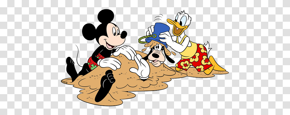Mickey Mouse Beach Clipart Donald Duck At The Beach, Crowd, Comics, Book, Drawing Transparent Png