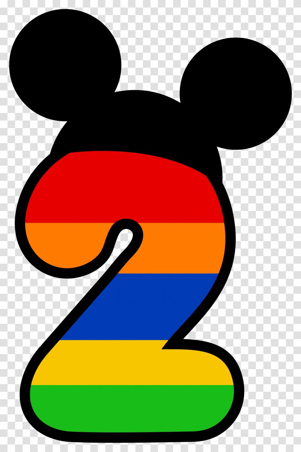 Mickey Mouse Birthday Clipart Numero 2 Mickey Mouse, Number Transparent Png