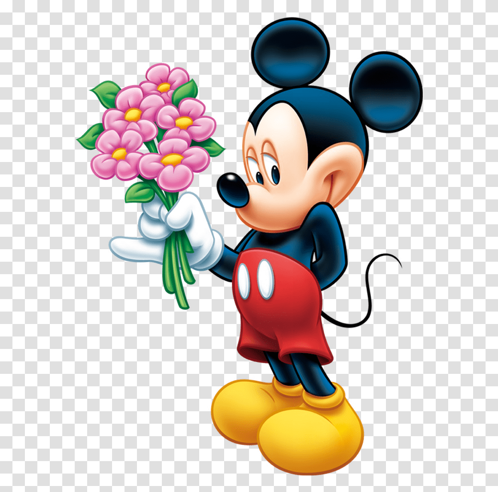 Mickey Mouse Cartoon Images Mickey Mouse With Flowers, Toy, Elf, Cupid Transparent Png