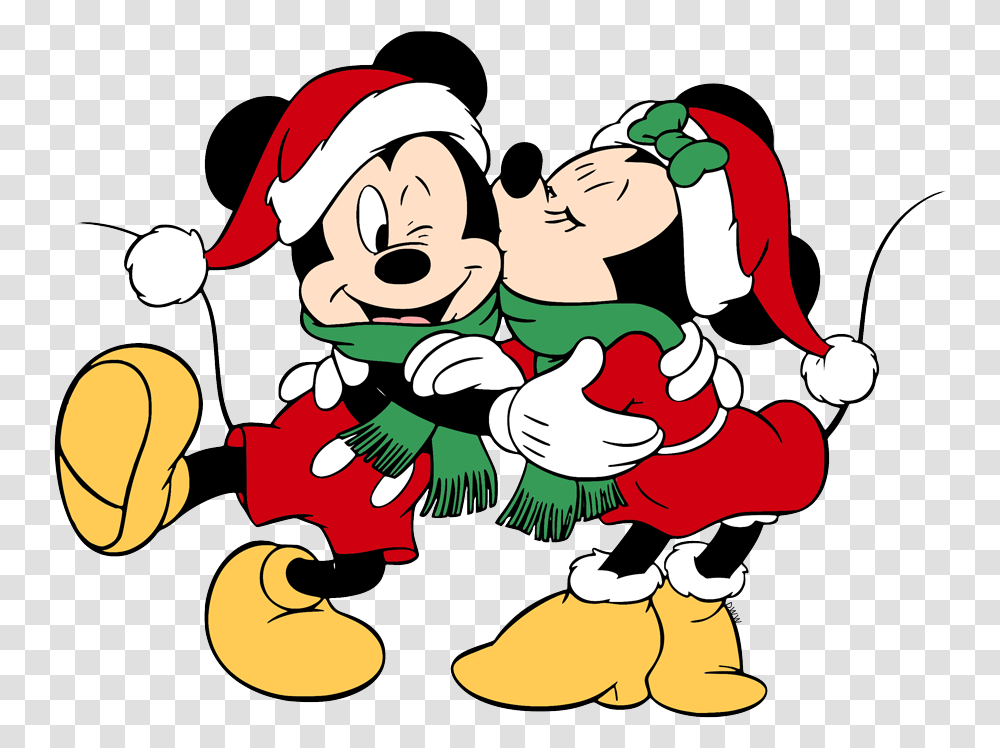 Mickey Mouse Christmas Clip Art Disney Galore Christmas Mickey And Minnie, Performer, Hug, Graphics, Crowd Transparent Png